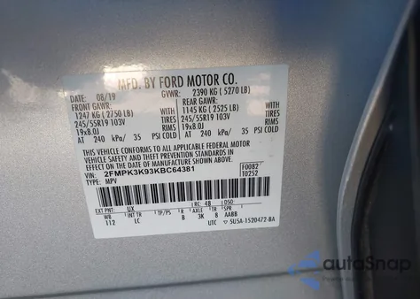 2019 Ford Edge Titanium из США, поврежденный, VIN 2FMPK3K93KBC64381